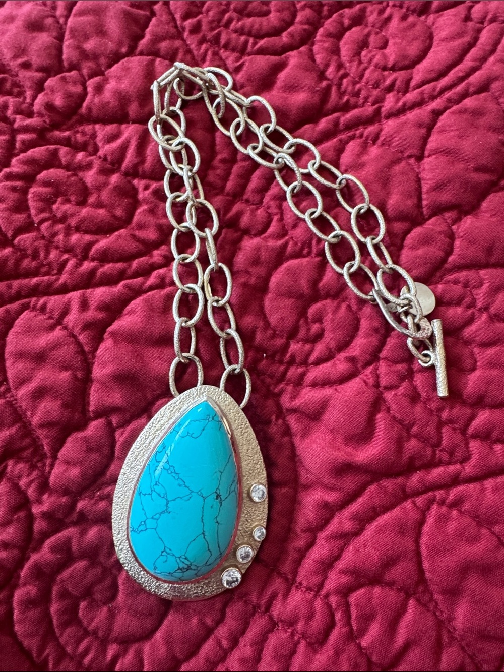 Melinda Maria Turquoise Teardrop Pendant Necklace - Gold